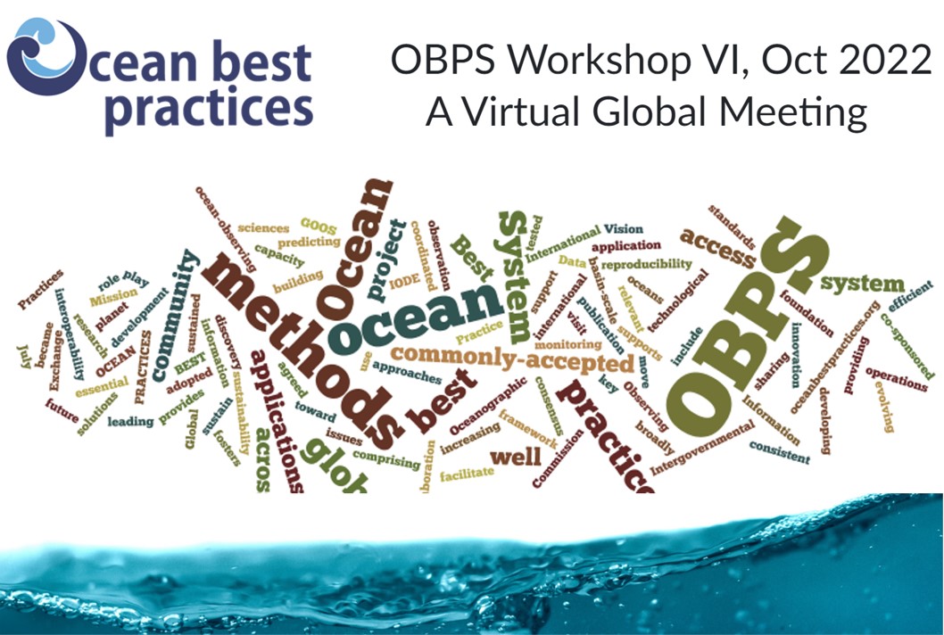 Ocean Best Practices Workshop VI: 5 - 19 ottobre 2022